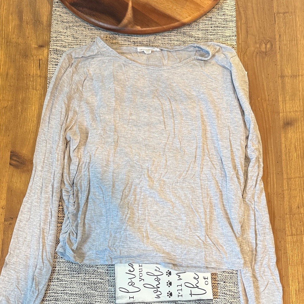 Threads 4 Thought Light Gray Long Sleeve Blouse